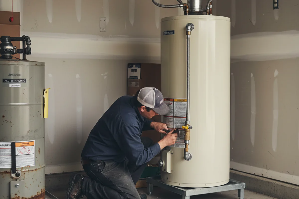 Water heater and shutoff valve replacement in Sisseton