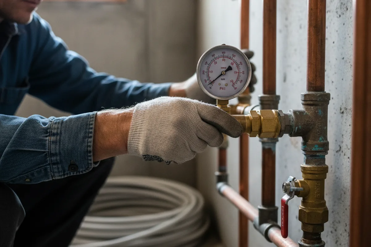 Pressure testing a repaired line during Water Line Repair in Sisseton